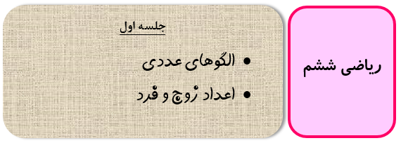 الگوهای عددی ریاضی ششم